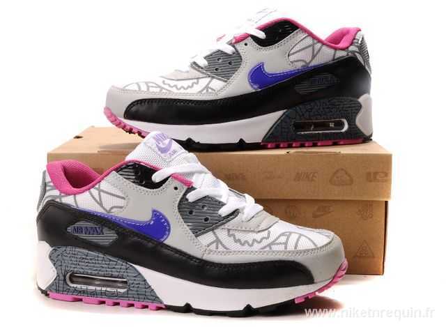 Nike chaussures gris noir et blanc Air Max 90 (2)